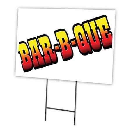 Signmission Bar-b-que Yard Sign & Stake outdoor plastic coroplast window, C-1216 Bar-B-Que C-1216 Bar-B-Que